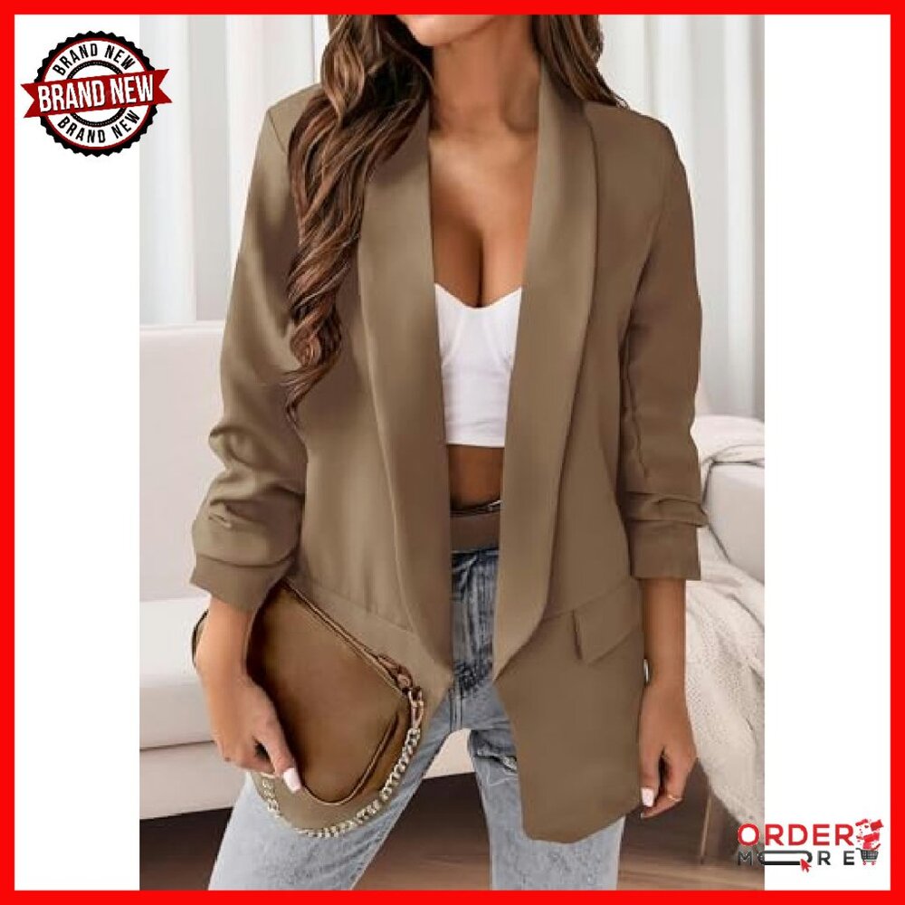 Oversized Blazer Lightweight Polyester Open Front… - image 3